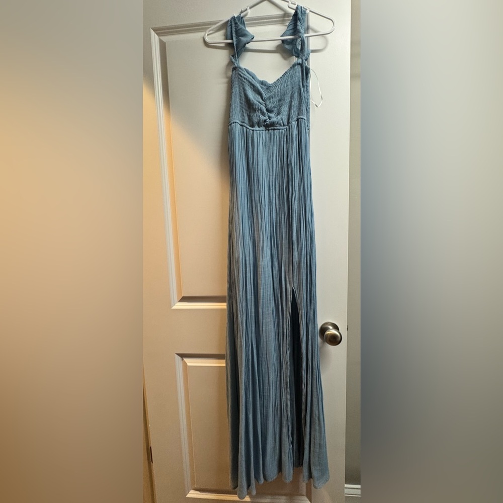 Mint Blue Spaghetti Strap Maxi Dress for Casual Wear
